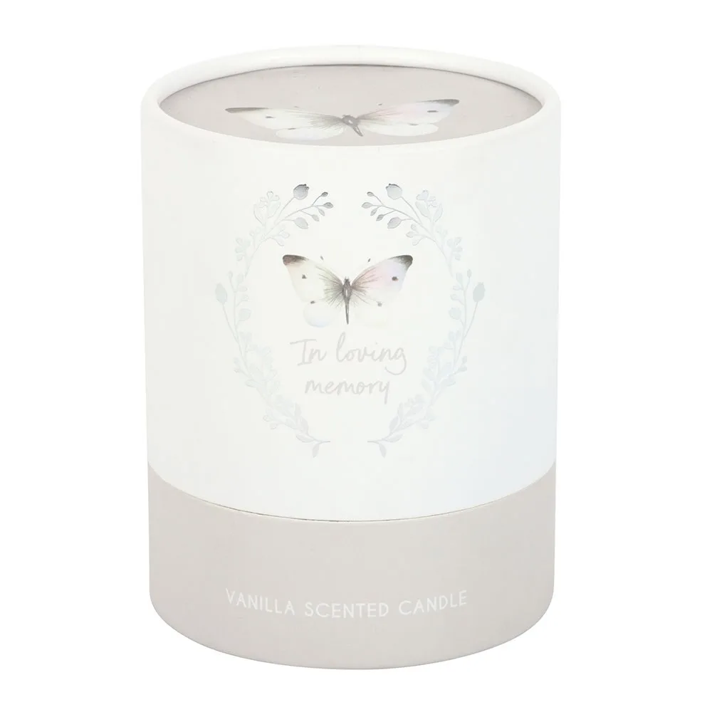 In Loving Memory White Butterfly Vanilla Candle - Image 4