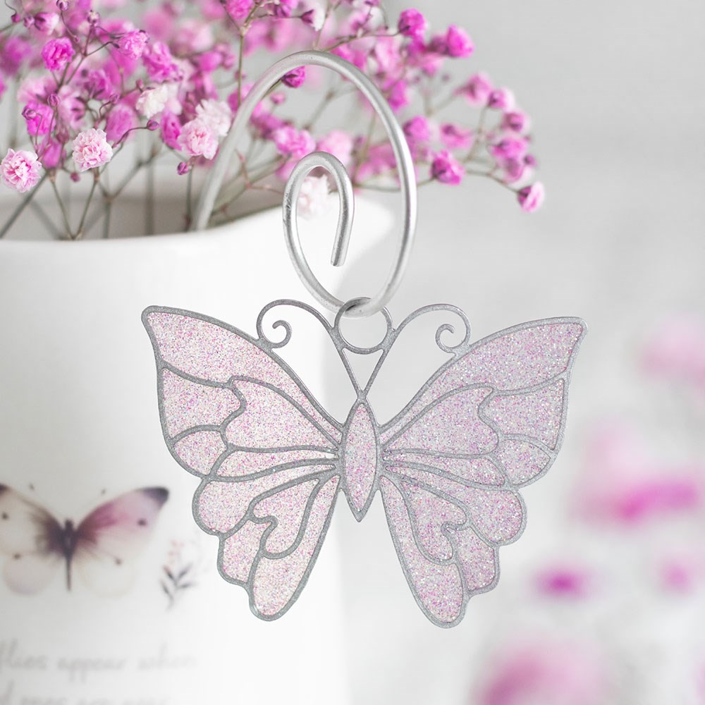 Set of 12 White Butterfly Suncatcher Stakes in Display Set of 12 White Butterfly Suncatcher Stakes in Display