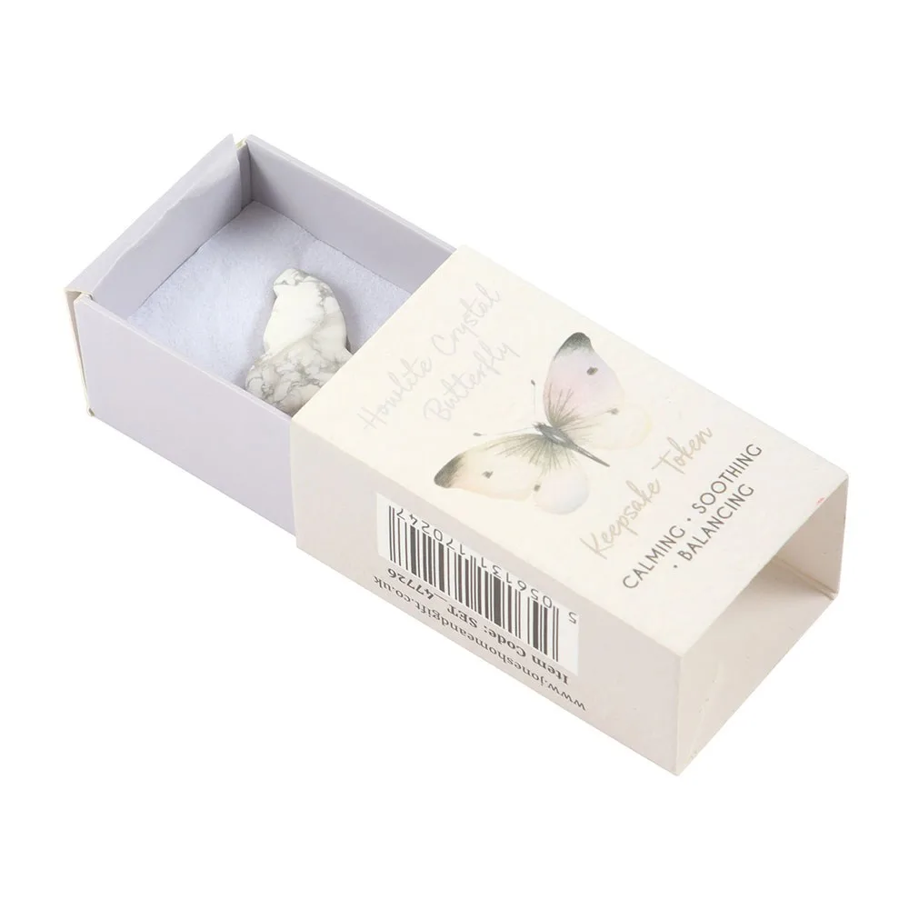 Set of 24 Howlite Butterfly Keepsake Tokens in Display - Image 3