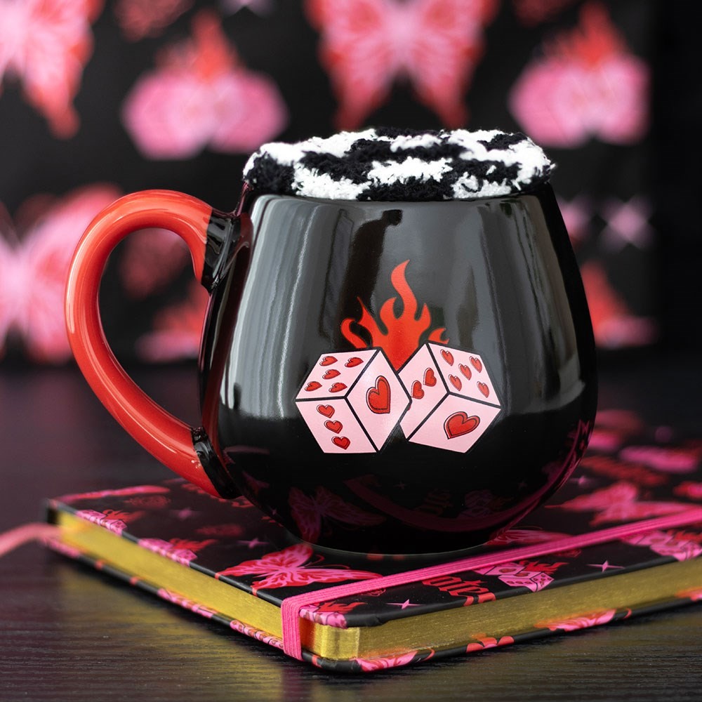 Black Dice Mug and Socks Set Black Dice Mug and Socks Set