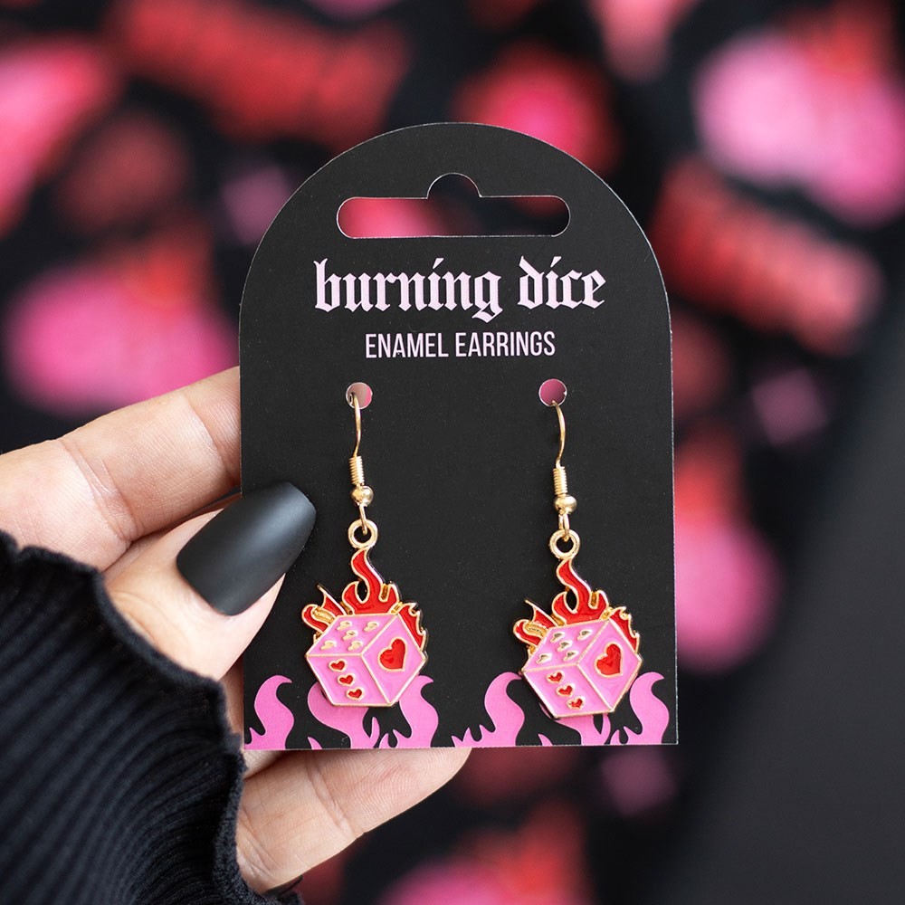 Burning Dice Earrings Burning Dice Earrings