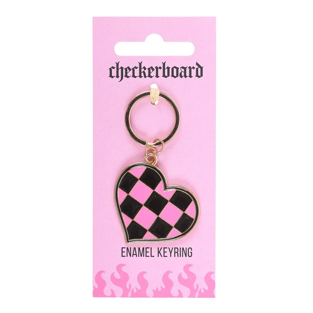 Checkerboard Heart Keyring - Image 2