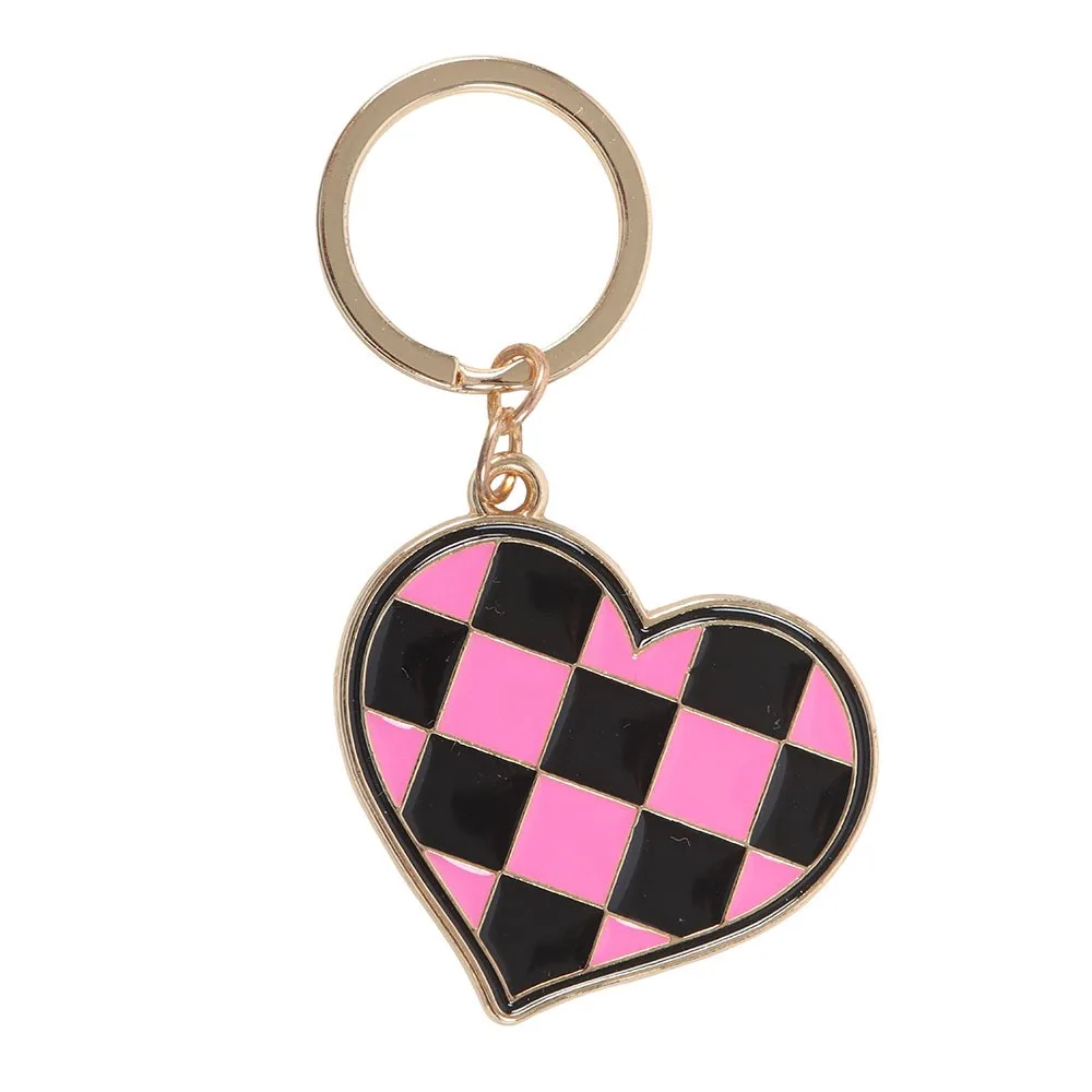 Checkerboard Heart Keyring - Image 3
