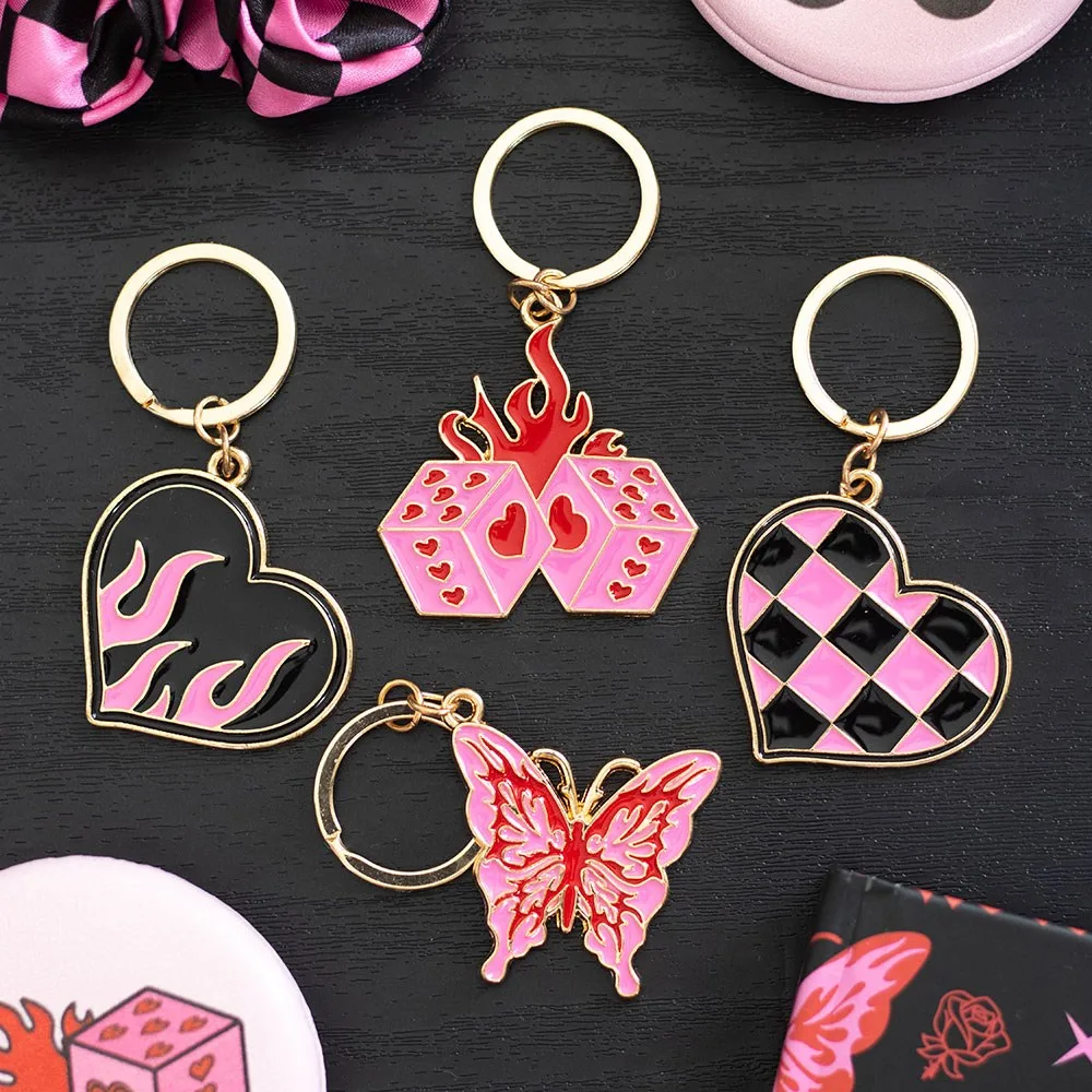 Checkerboard Heart Keyring - Image 5