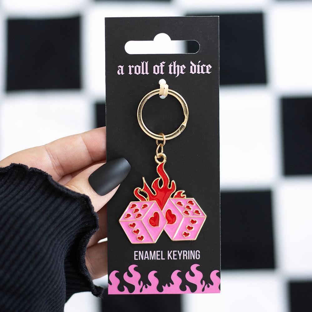 Flaming Dice Keyring Flaming Dice Keyring