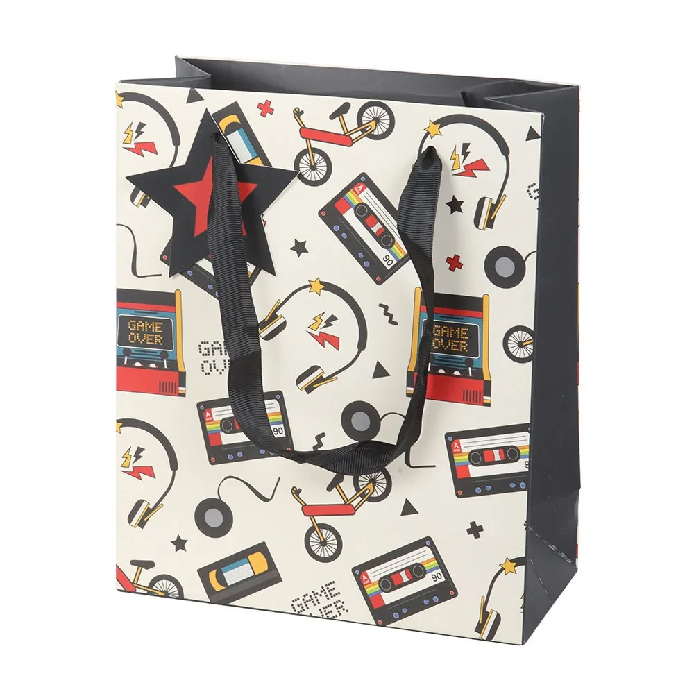 23cm Medium Retro 80s Print Gift Bag - Image 2