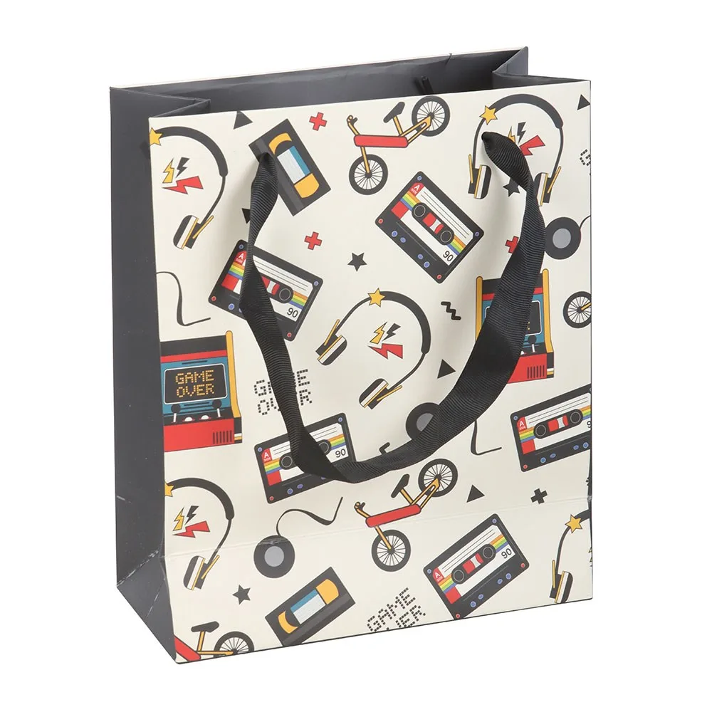 23cm Medium Retro 80s Print Gift Bag - Image 3