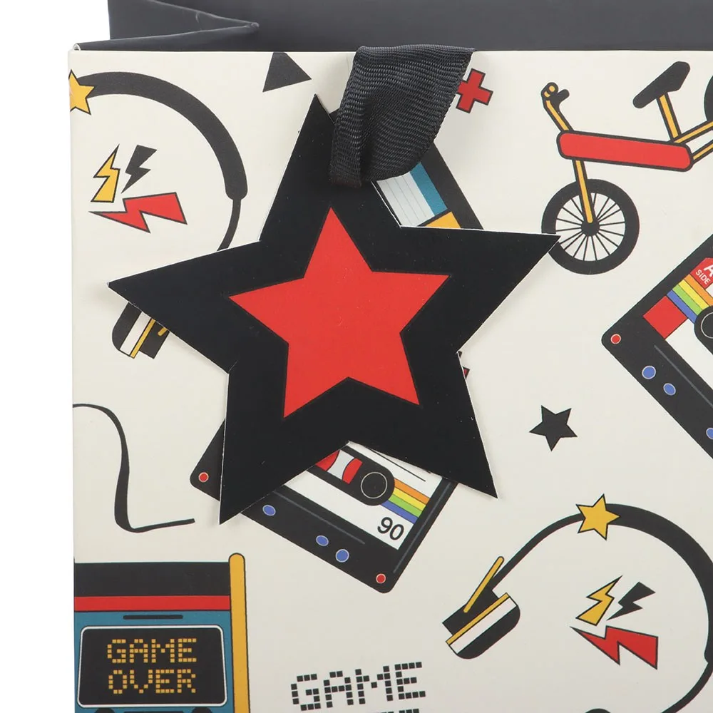 23cm Medium Retro 80s Print Gift Bag - Image 4