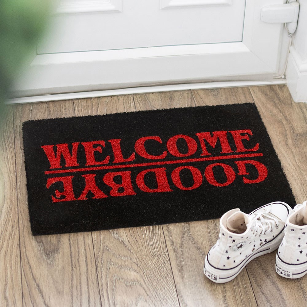 Black Welcome Goodbye Doormat Black Welcome Goodbye Doormat