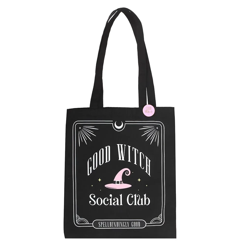 Good Witch Social Club Polycotton Tote Bag with Pin Badge - Image 2
