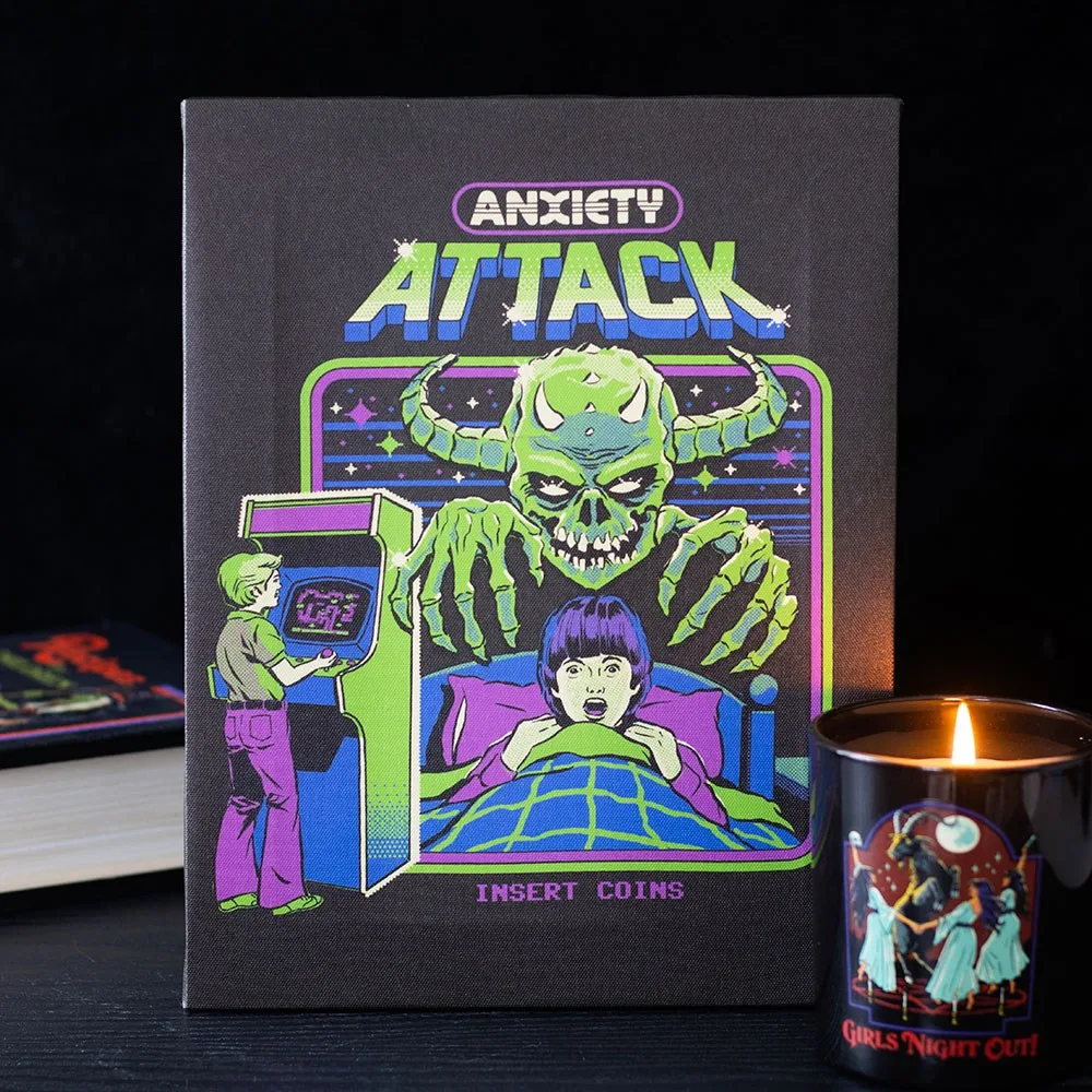 19x25cm Anxiety Attack Canvas Plaque by Steven Rhodes 19x25cm Anxiety Attack Canvas Plaque by Steven Rhodes