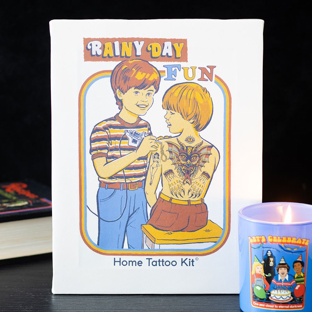 19x25cm Rainy Day Fun Canvas Plaque by Steven Rhodes 19x25cm Rainy Day Fun Canvas Plaque by Steven Rhodes