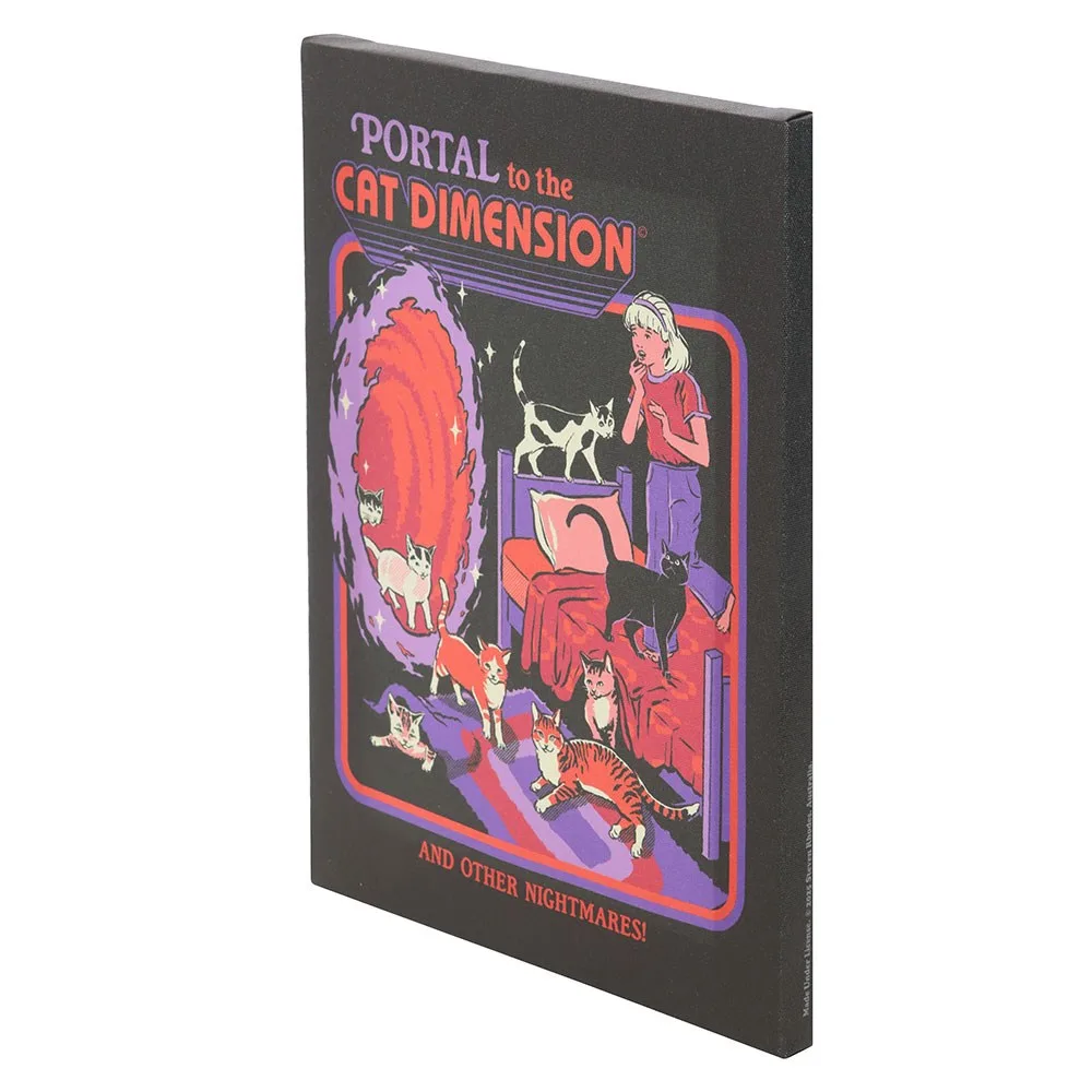 19x25cm The Cat Dimension Canvas Plaque by Steven Rhodes - Image 3