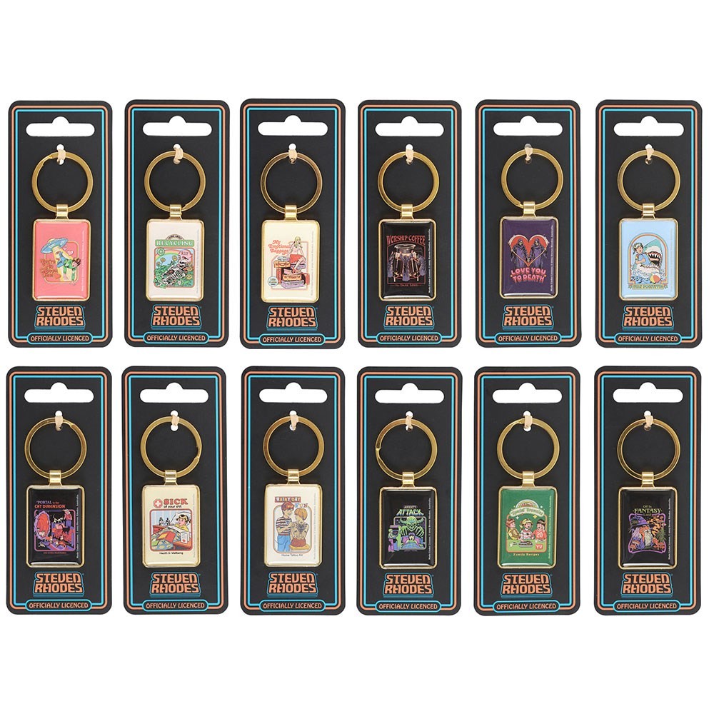 Set of 12 Enamel Keyrings by Steven Rhodes Set of 12 Enamel Keyrings by Steven Rhodes