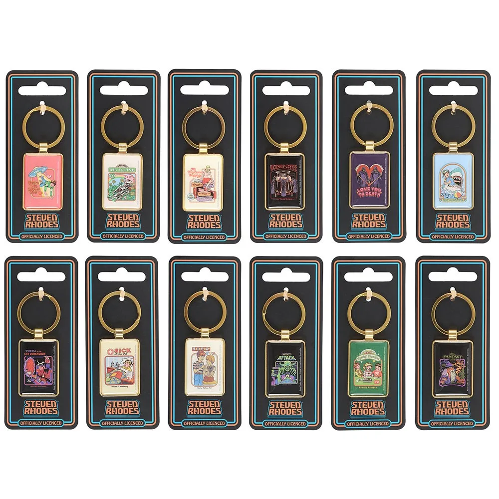 Set of 12 Enamel Keyrings by Steven Rhodes Set of 12 Enamel Keyrings by Steven Rhodes