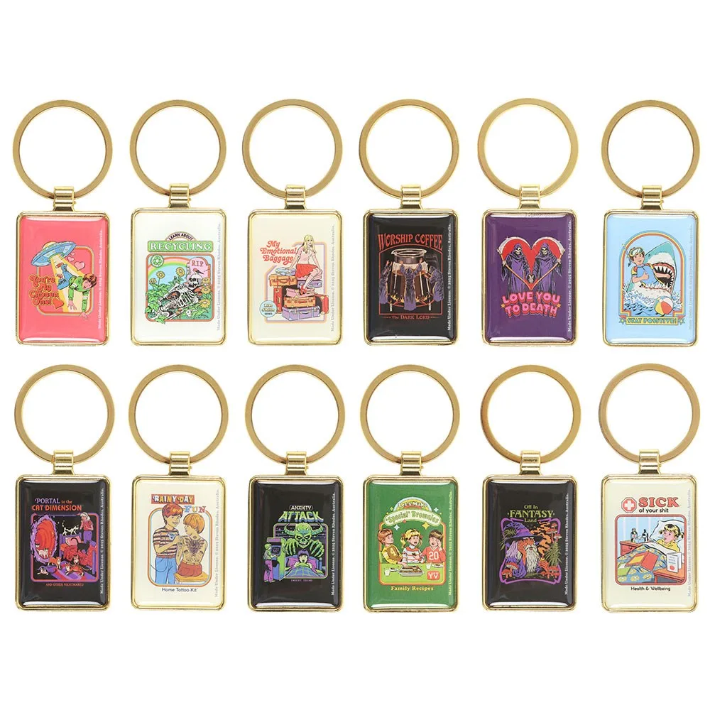 Set of 12 Enamel Keyrings by Steven Rhodes - Image 2