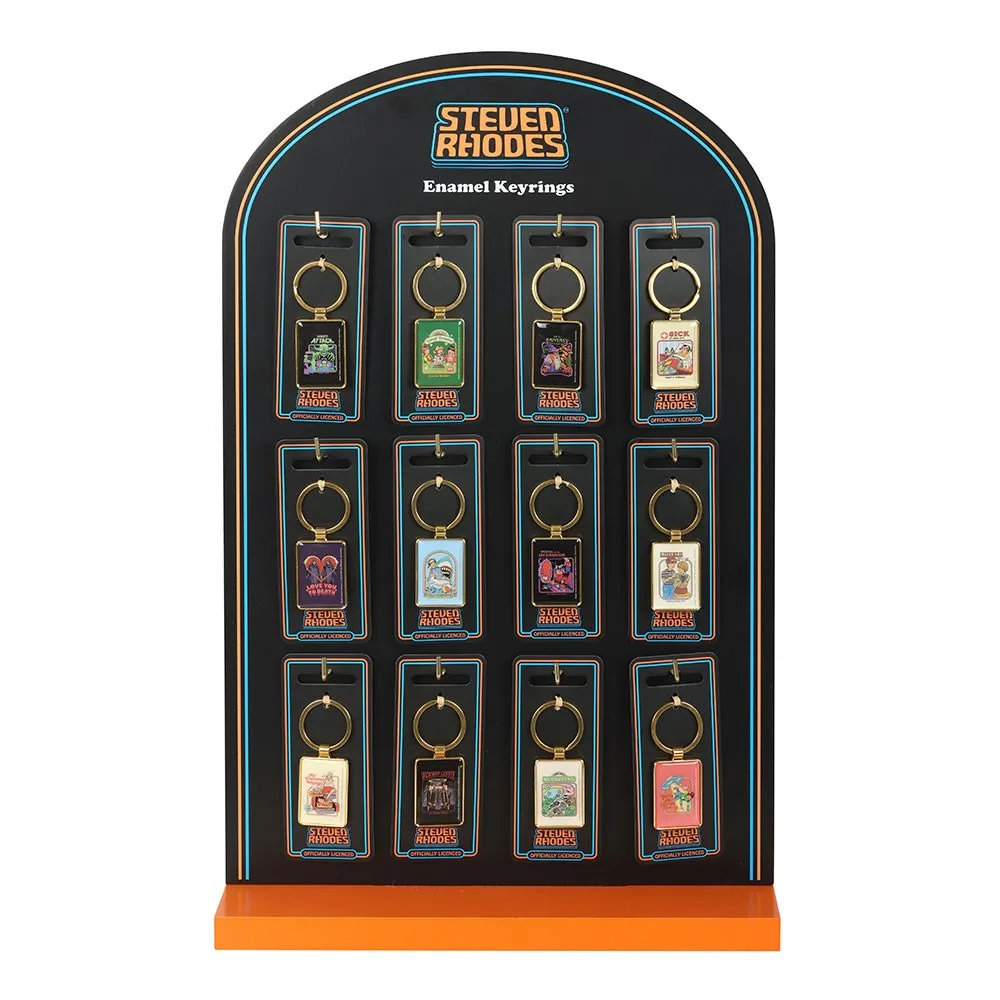 Set of 48 Enamel Keyrings by Steven Rhodes on Display - Image 2