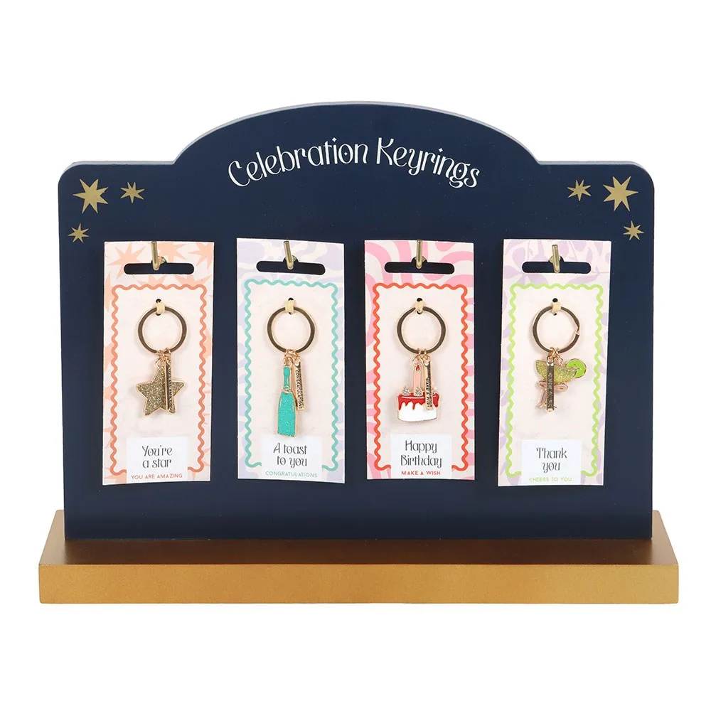 Set of 24 Celebration Keyrings on Display - Image 2