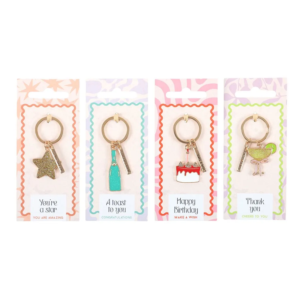 Set of 24 Celebration Keyrings on Display - Image 4