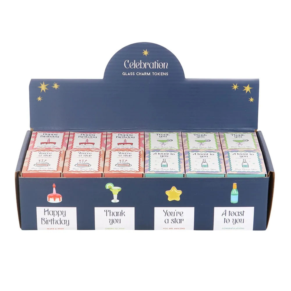 Set of 24 Glass Celebration Charms in Display - Image 2