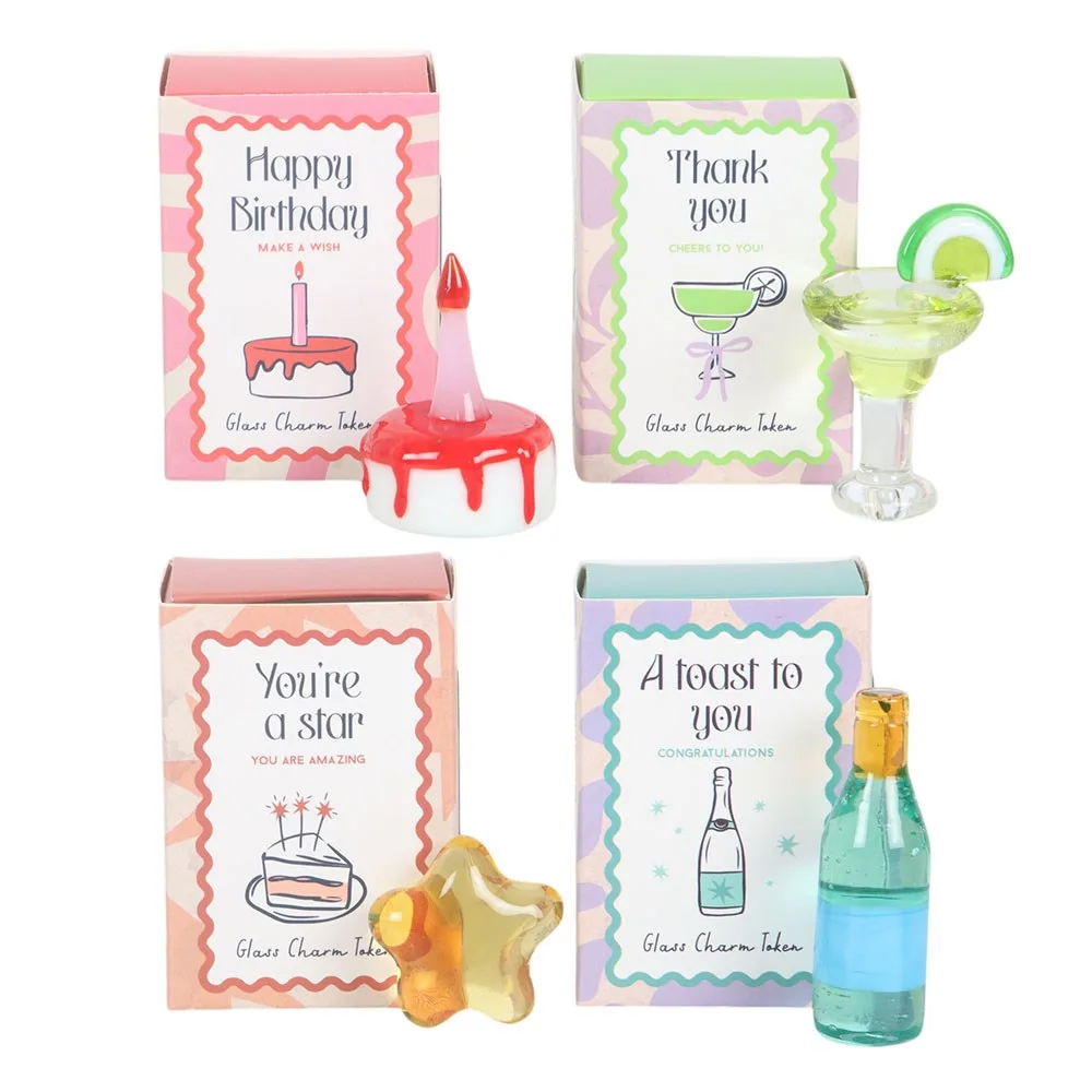 Set of 24 Glass Celebration Charms in Display - Image 4