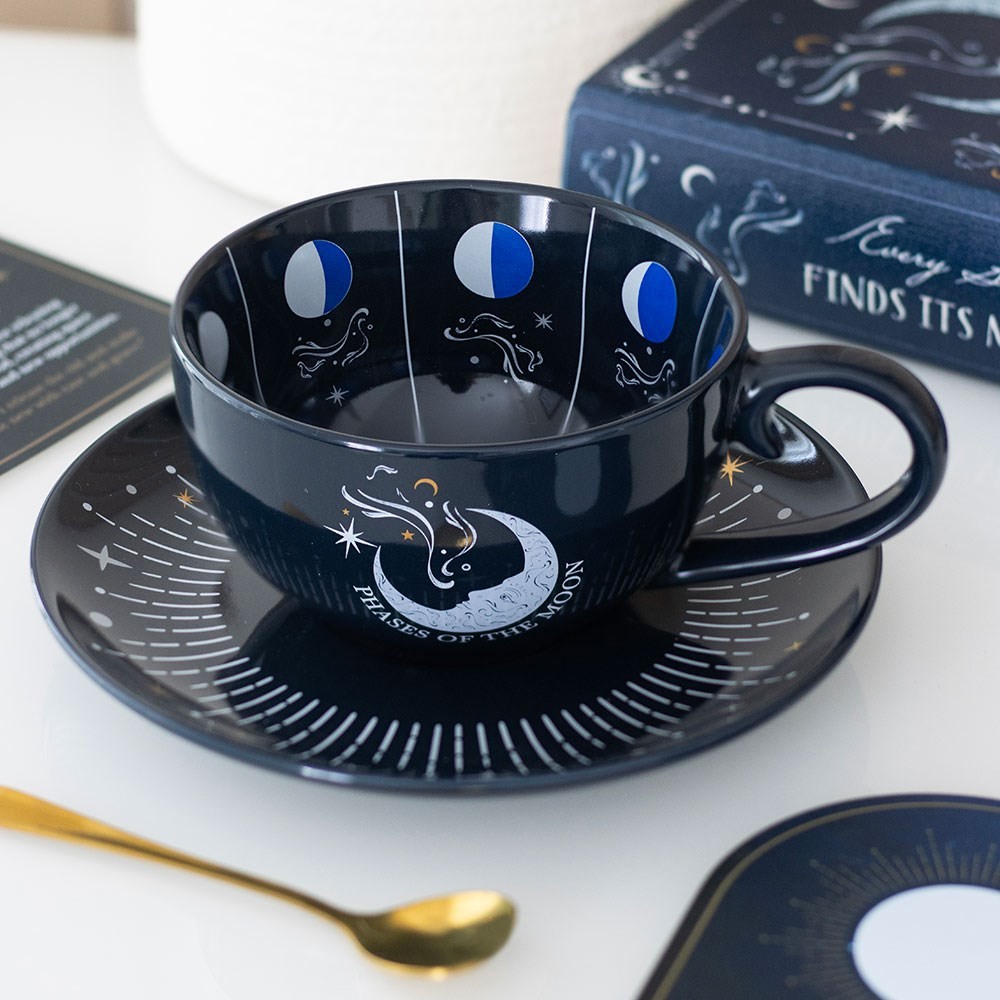 Blue Moon Phase Teacup and Saucer Blue Moon Phase Teacup and Saucer