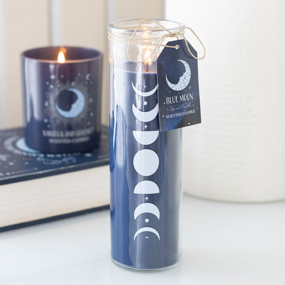 Blue Moon Phase Fig & Vanilla Scented Glass Tube Candle Blue Moon Phase Fig & Vanilla Scented Glass Tube Candle