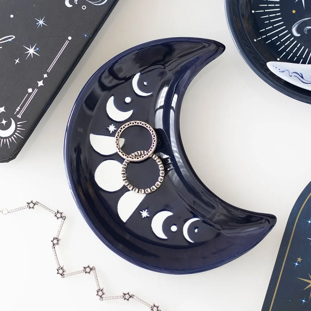 Blue Moon Phase Crescent Moon Trinket Dish Blue Moon Phase Crescent Moon Trinket Dish