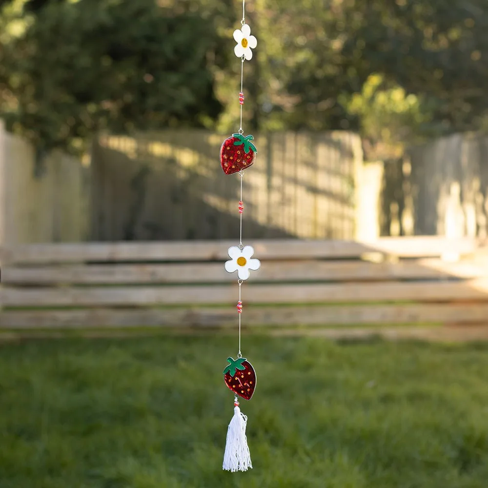 String of Daisy and Strawberry Suncatchers String of Daisy and Strawberry Suncatchers