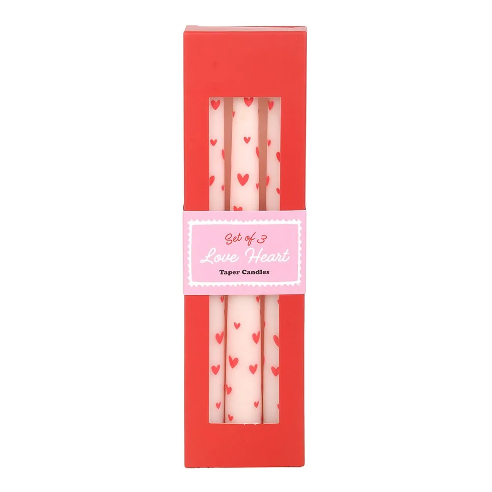 Set of 3 Love Heart Taper Candles - Image 2