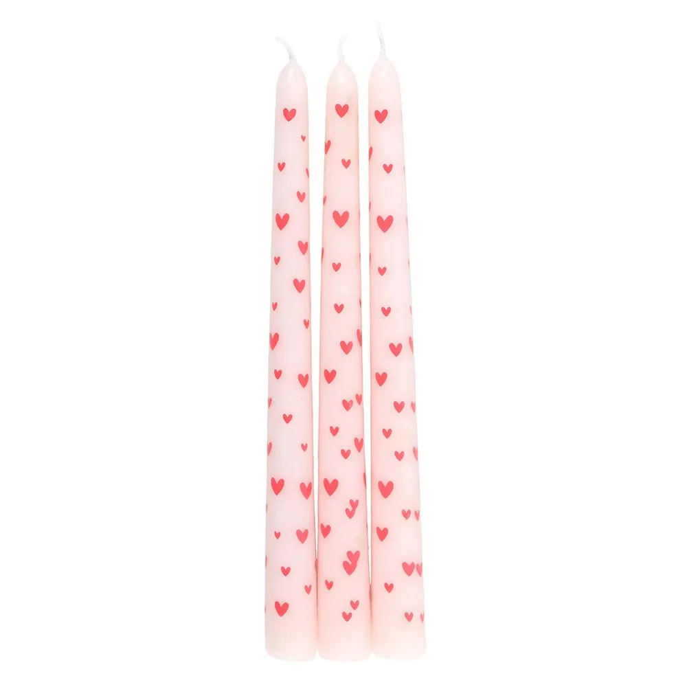 Set of 3 Love Heart Taper Candles - Image 3