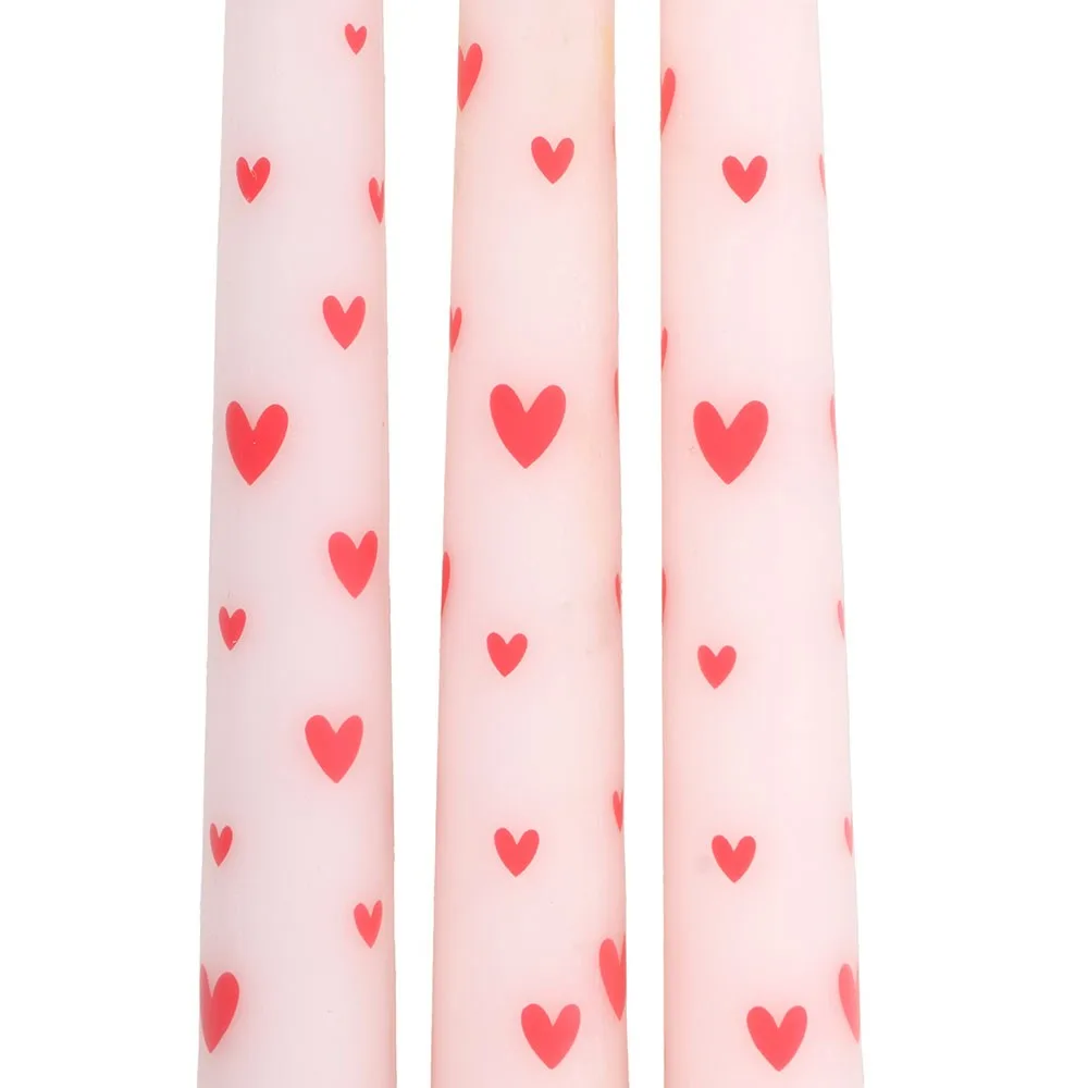 Set of 3 Love Heart Taper Candles - Image 4