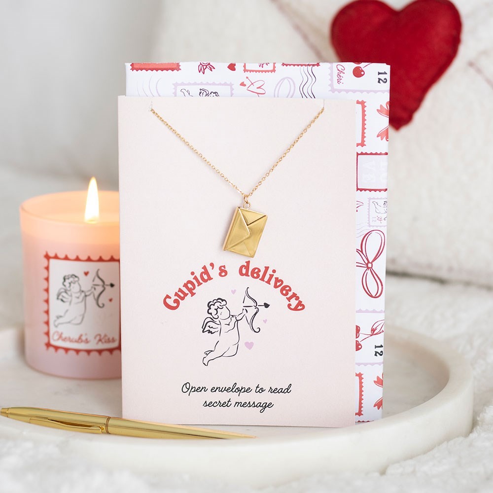 Love Letter Locket Necklace on Greeting Card Love Letter Locket Necklace on Greeting Card