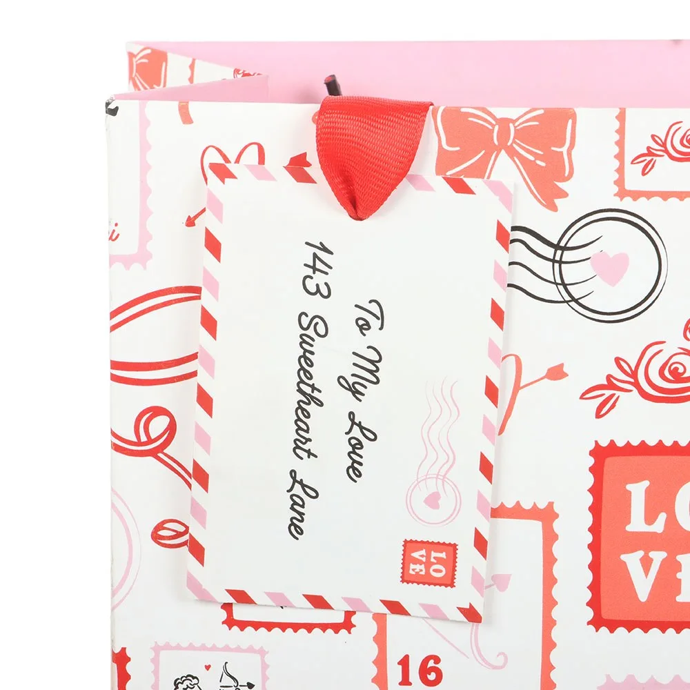 Valentine Postage Stamp Print Gift Bag - Image 3