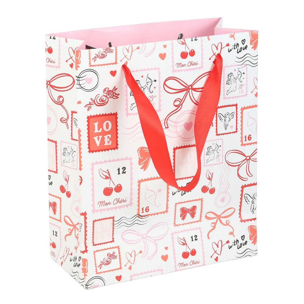 Valentine Postage Stamp Print Gift Bag - Image 4