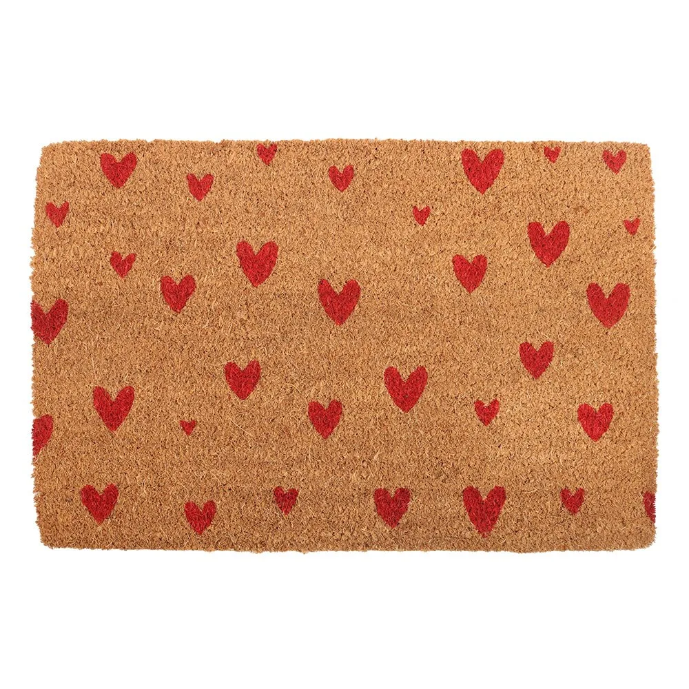 Natural Red Love Heart Doormat - Image 2