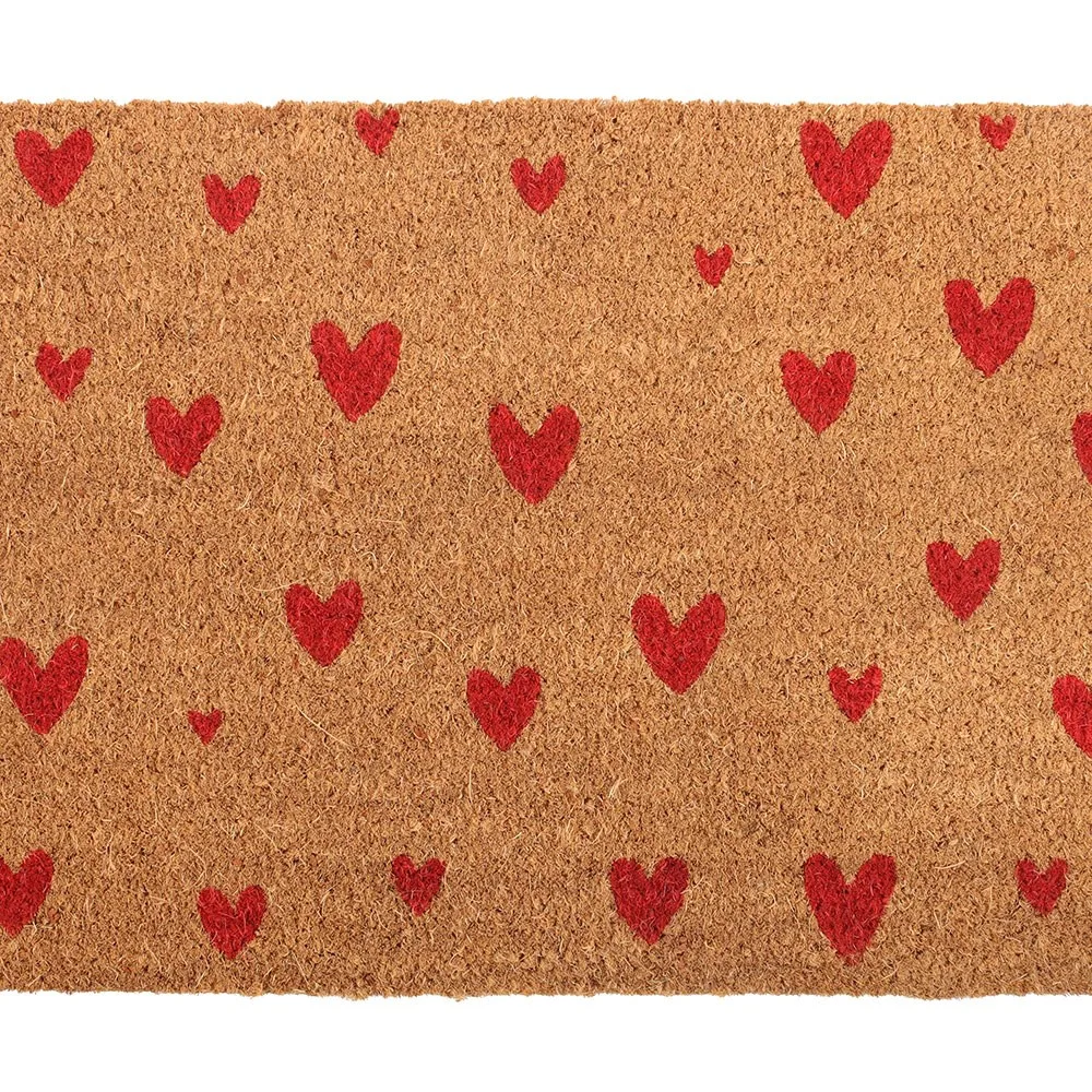 Natural Red Love Heart Doormat - Image 3