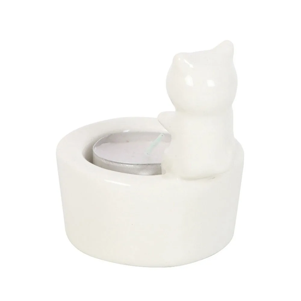 Warm Paws, Happy Heart Cat Tealight Holder - Image 4