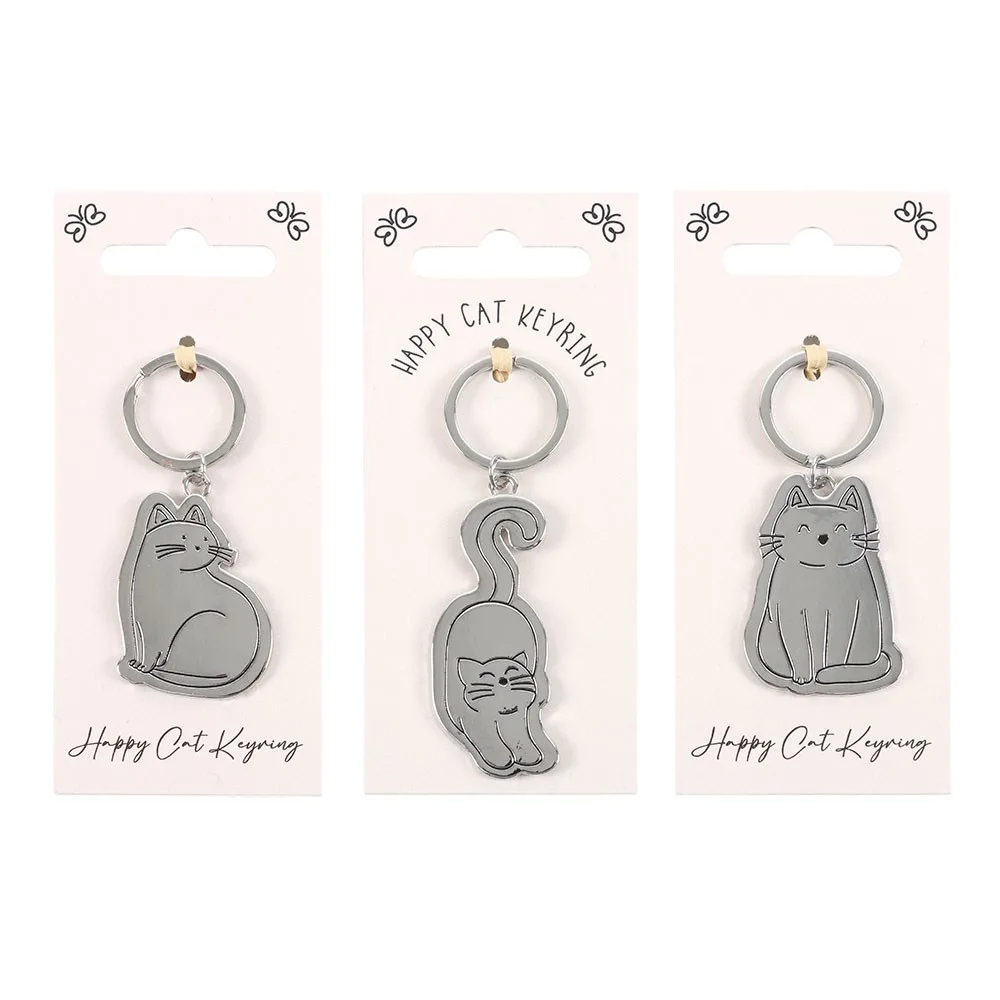 Set of 24 Happy Cat Keyrings on Display - Image 3