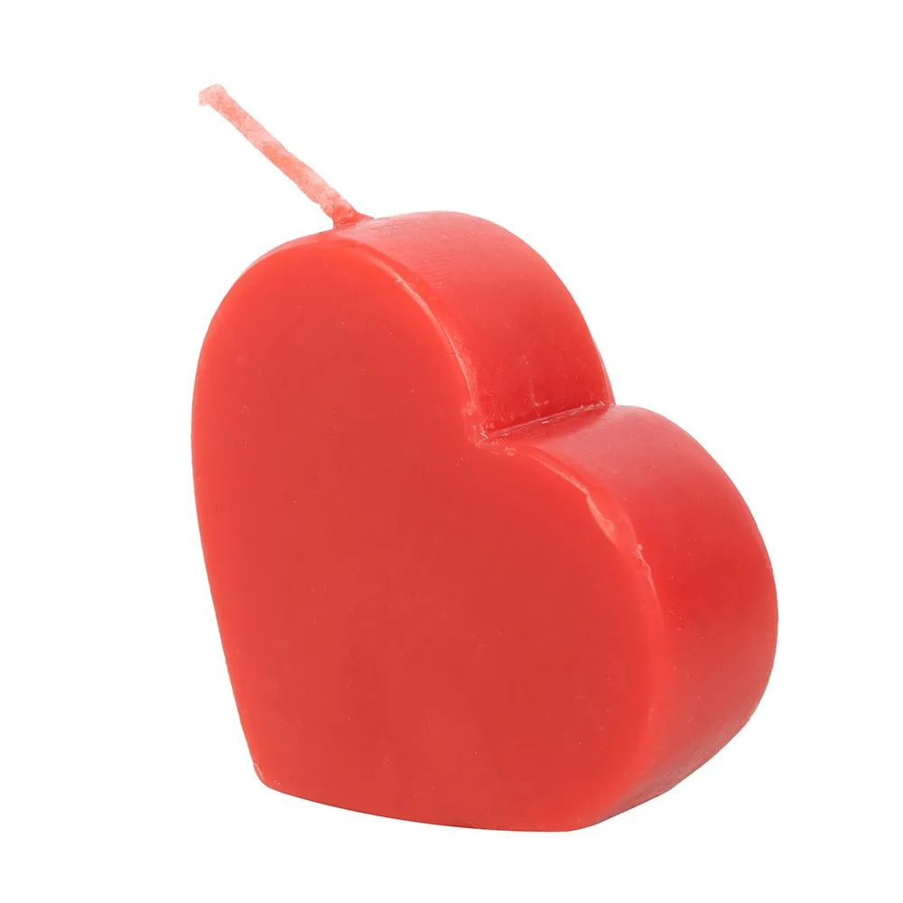 Red Love Heart Shaped Valentine's Day Candle - Image 4