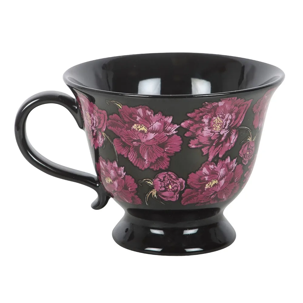 Dark Romance Floral Print Teacup - Image 2