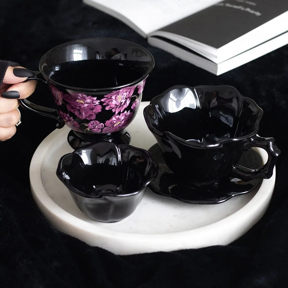 Dark Romance Floral Print Teacup - Image 5