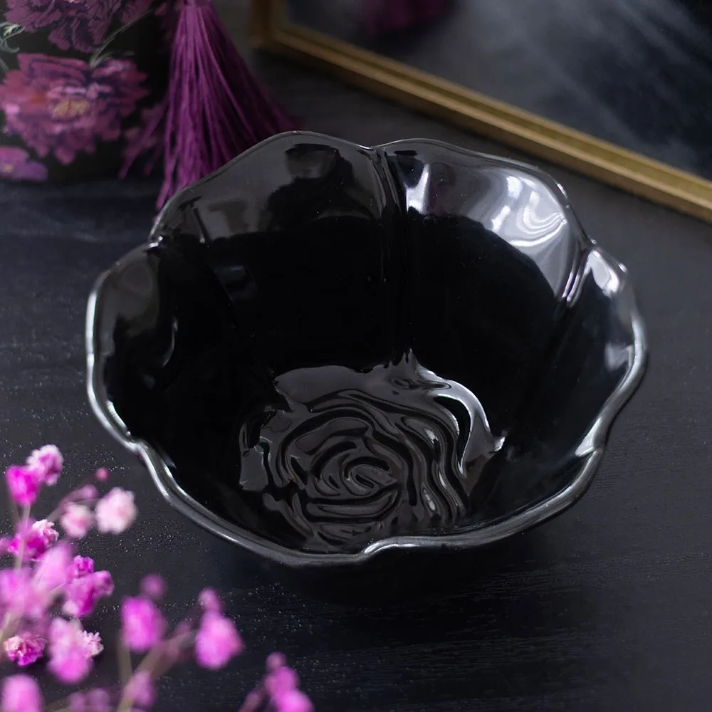 Black Rose Trinket Dish Black Rose Trinket Dish