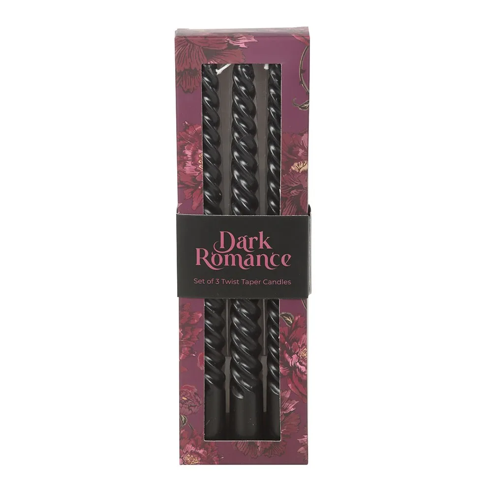 Set of 3 Dark Romance Twist Taper Candles, photo 2 of 5
