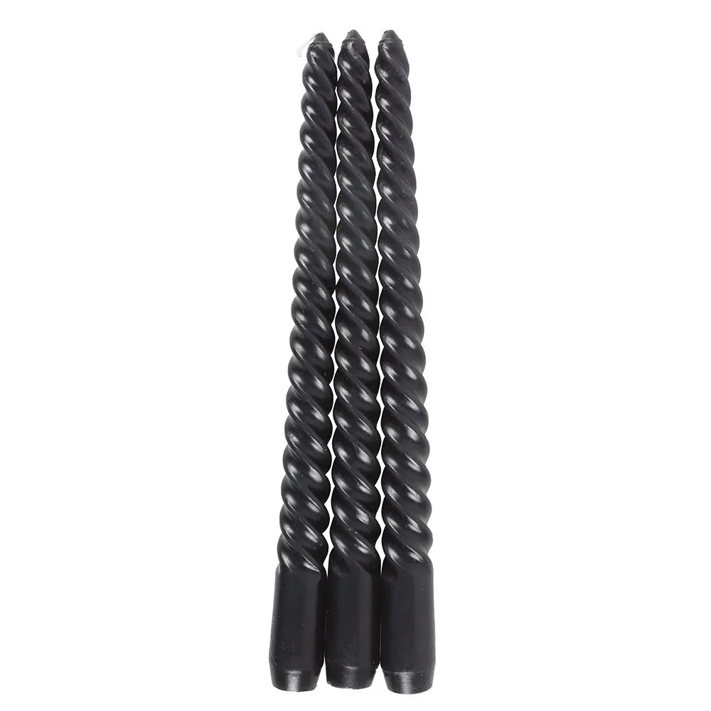 Set of 3 Dark Romance Twist Taper Candles, photo 3 of 5