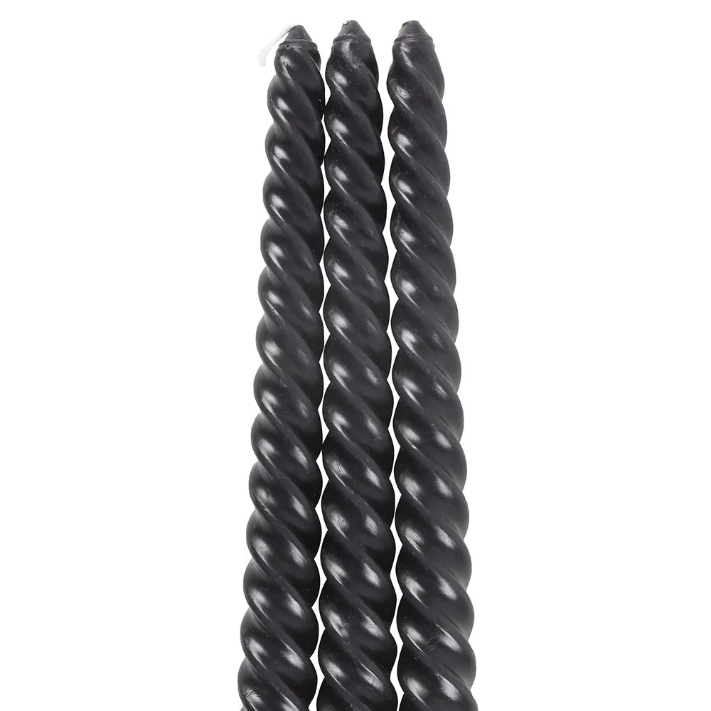 Set of 3 Dark Romance Twist Taper Candles, photo 4 of 5