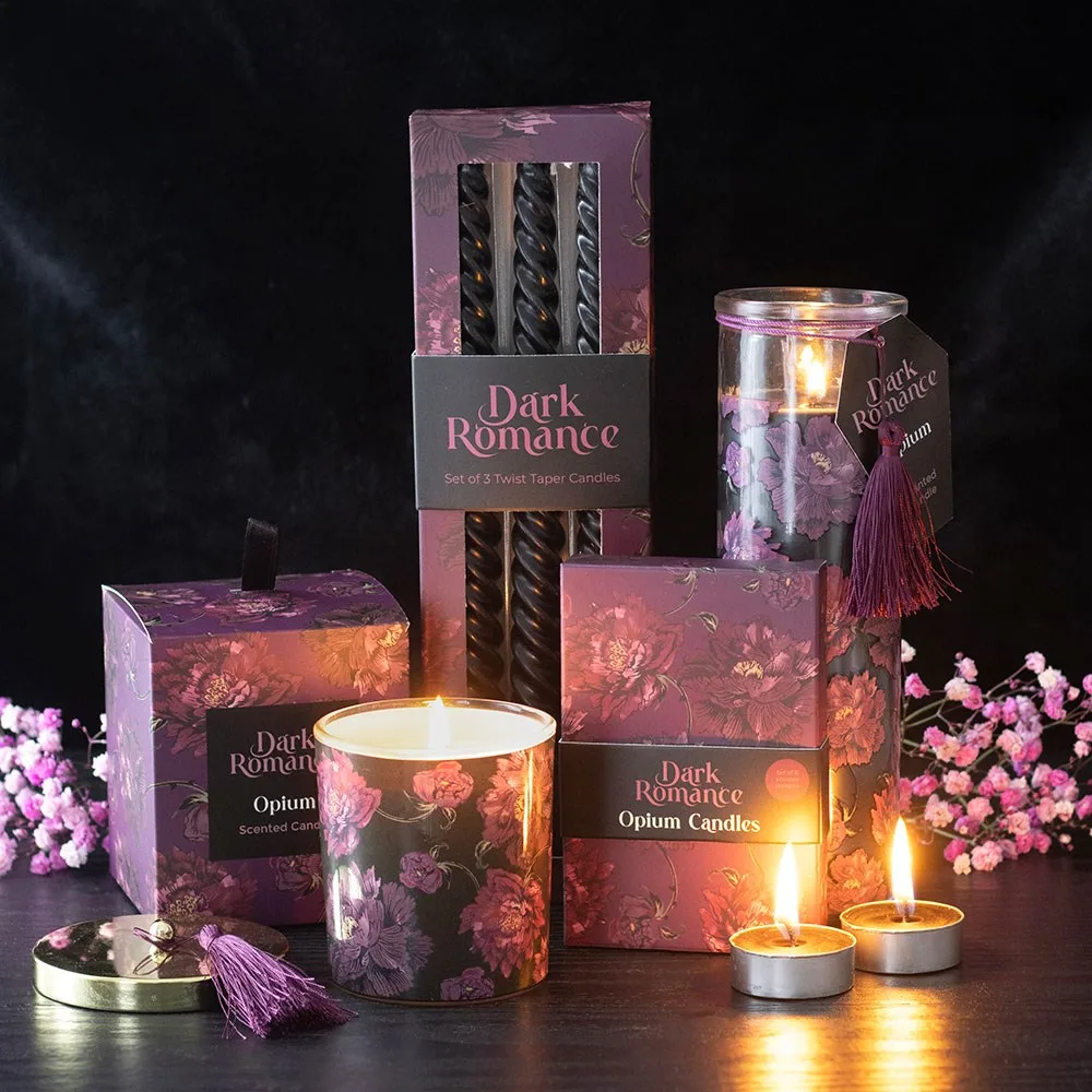 Set of 3 Dark Romance Twist Taper Candles, photo 5 of 5