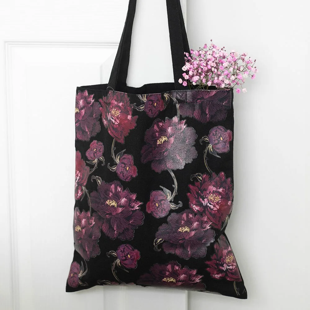 Dark Romance Floral Print Tote Bag Dark Romance Floral Print Tote Bag