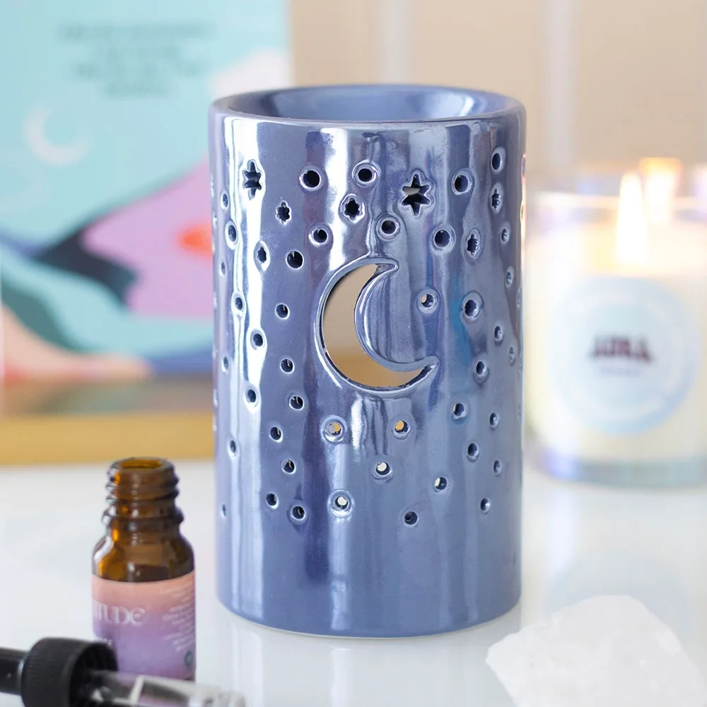 Iridescent Purple Moon Pillar Oil Burner Iridescent Purple Moon Pillar Oil Burner