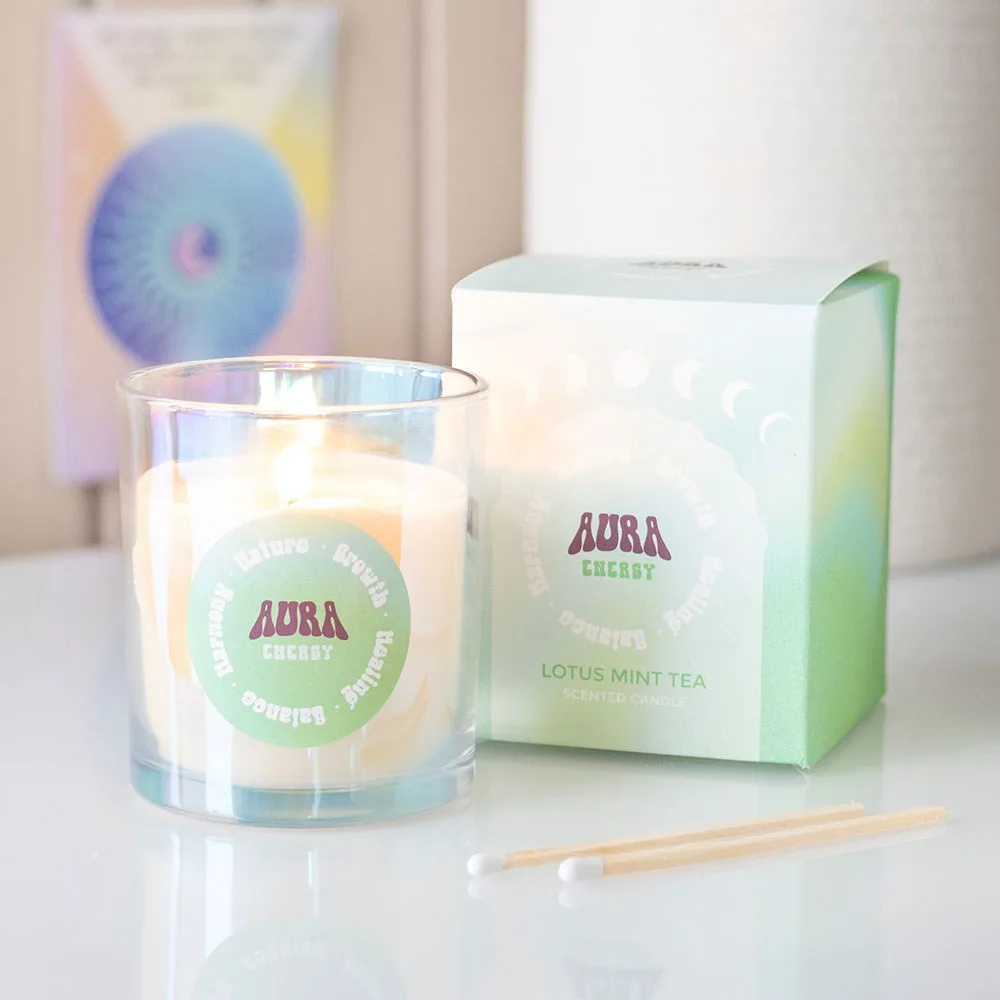 Aura Energy Lotus Mint Tea Iridescent Candle Aura Energy Lotus Mint Tea Iridescent Candle
